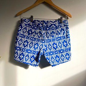 JCrew Blue and White Pattern Shorts Size Sm